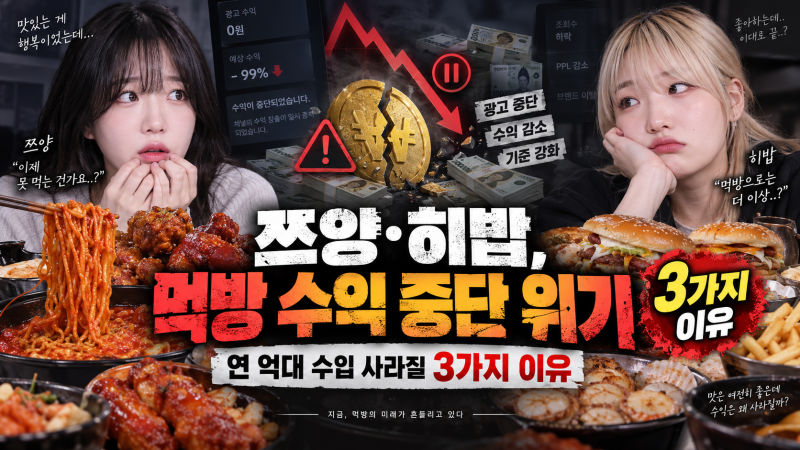 쯔양·히밥, 먹방 수익 중단 위기 연 억대 수입 사라질 3가지 이유