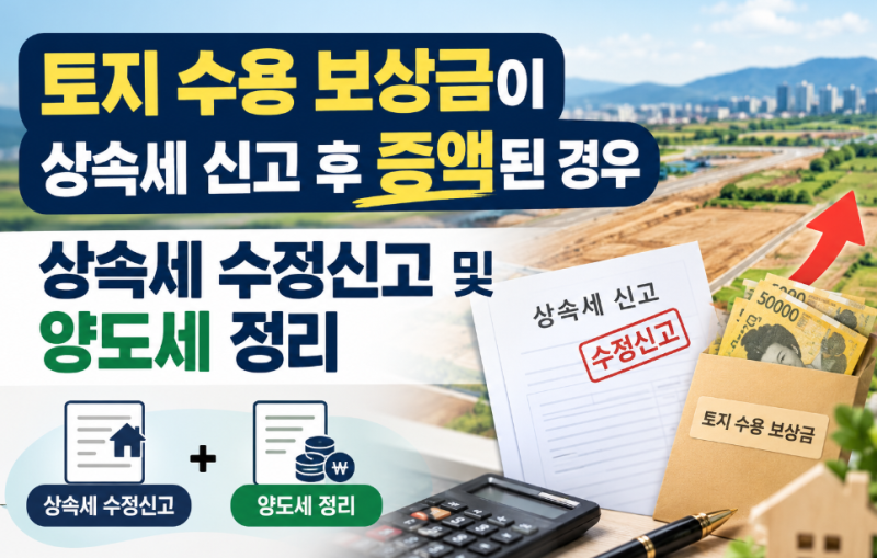 토지 수용 보상금이 상속세 신고 후 증액된 경우 상속세 수정신고 및 양도세 정리
