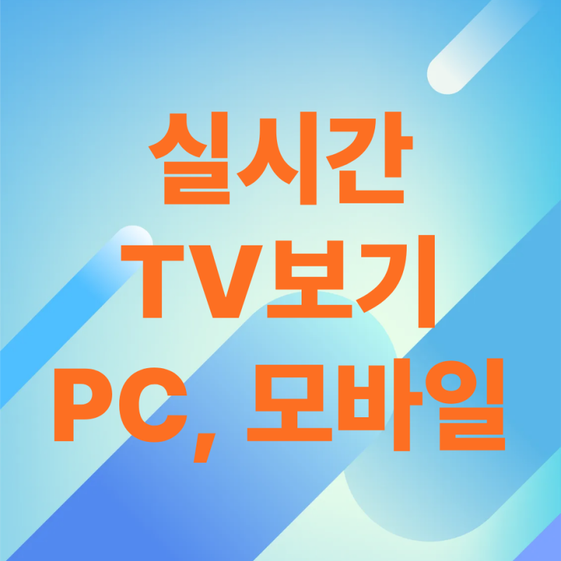 실시간 TV 보기 무료로 하는 법, 모바일 앱·PC 사이트 총정리