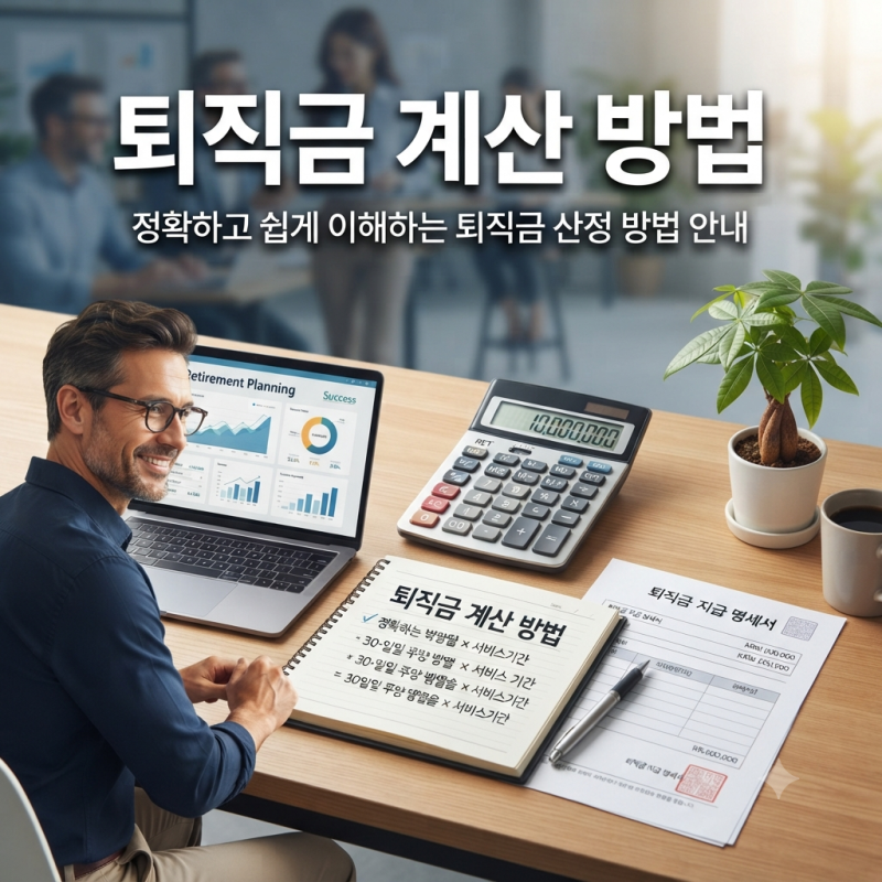 2026 퇴직금 계산 방법 완벽 가이드 | 평균임금·퇴직소득세 계산기 사용법까지 총정리