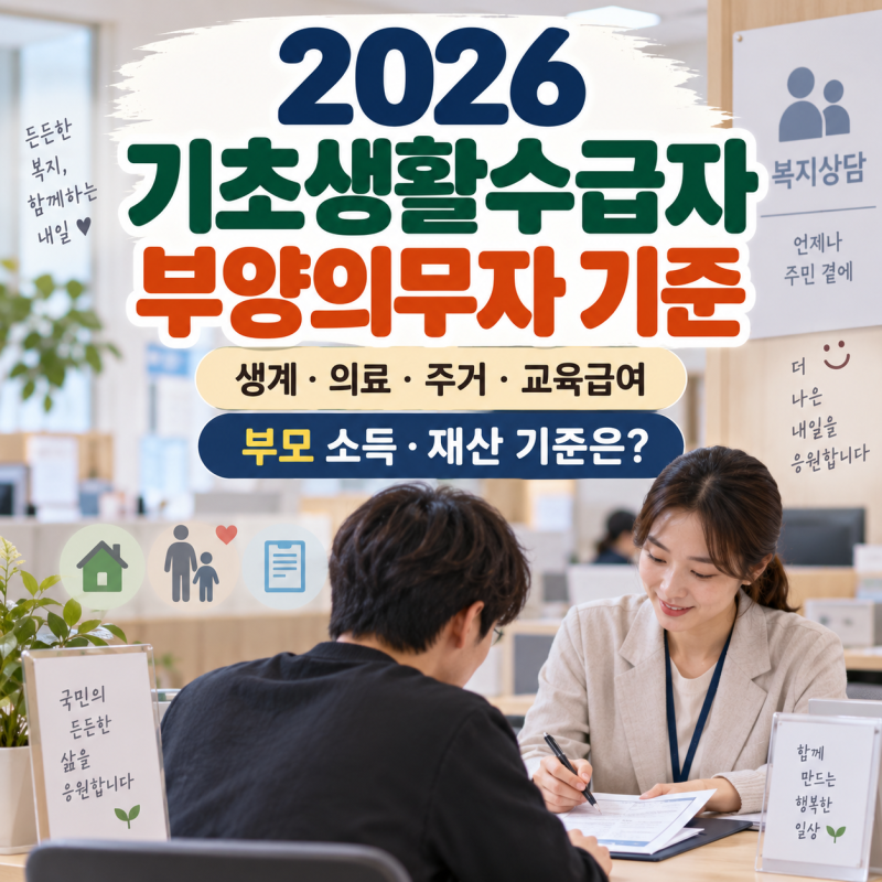 2026 기초생활수급자 부양의무자 기준(폐지, 부모 소득·재산, 적용대상)