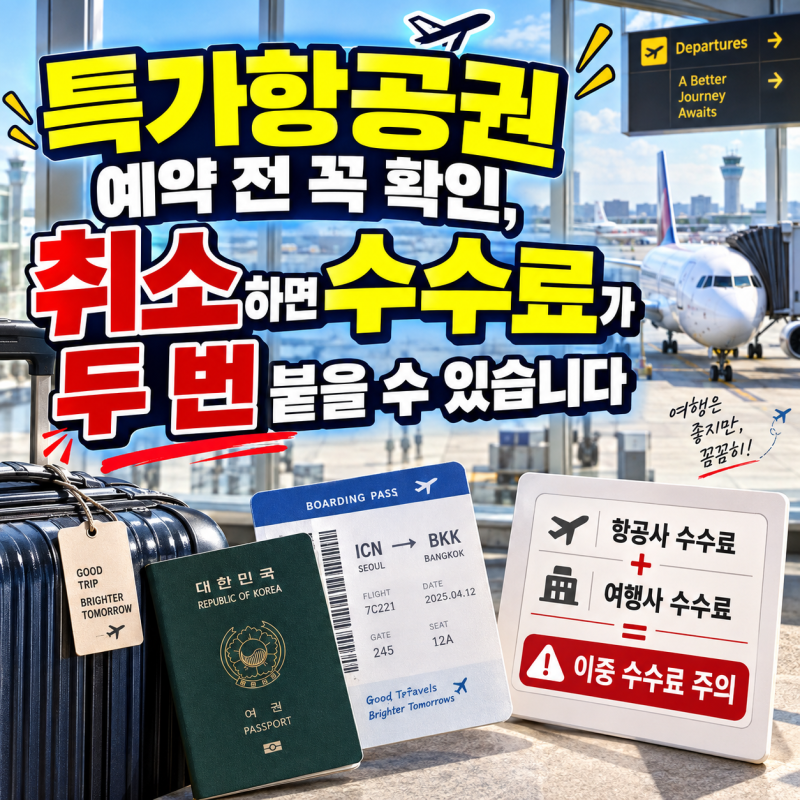특가항공권 예약 전 꼭 확인, 취소하면 수수료가 두 번 붙을 수 있습니다