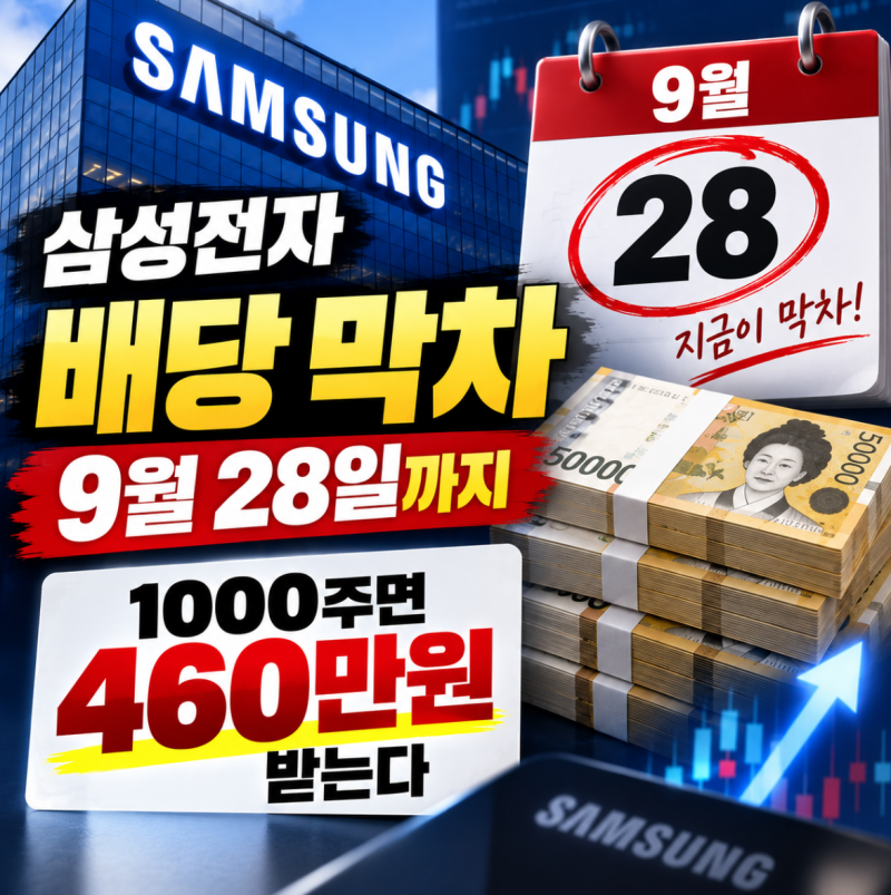 삼성전자 배당 막차 9월 28일까지, 1000주면 460만원 받는다