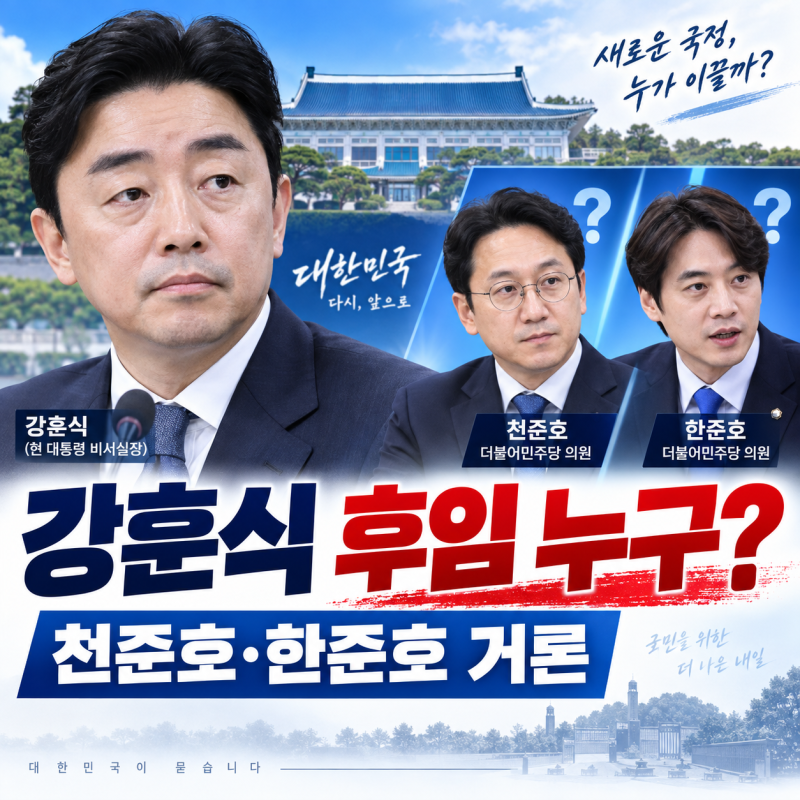 강훈식 후임 누구? 천준호·한준호 등 차기 비서실장 후보군 총정리
