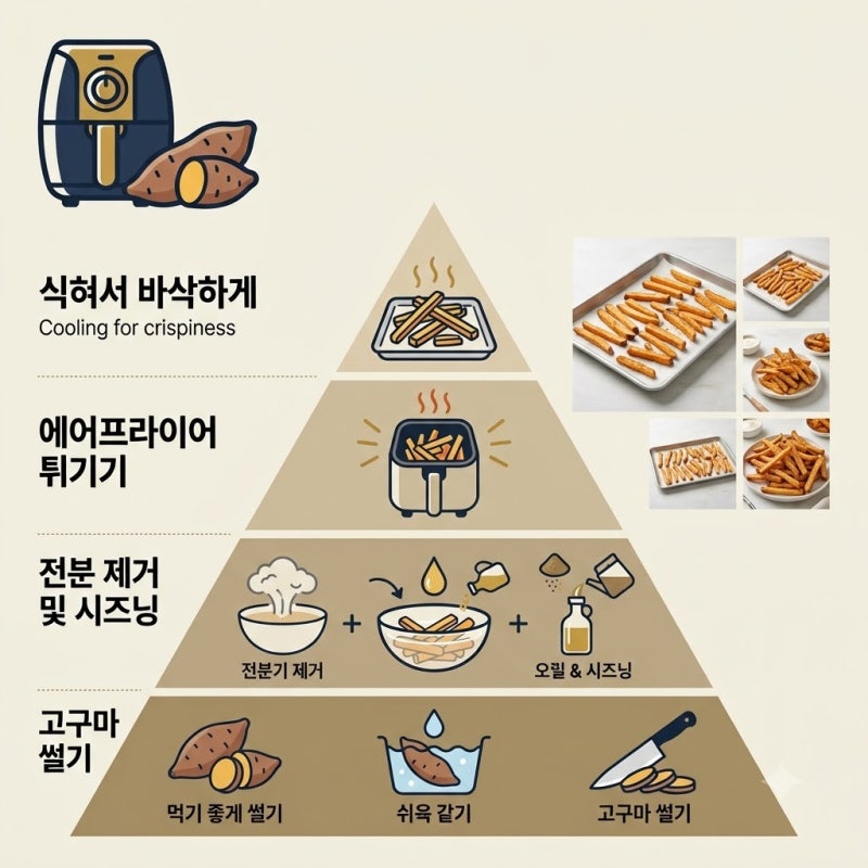 집에서 에어프라이어 로 초간단만드는 고구마스틱