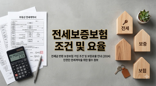 "내 보증금 지키는" HUG 전세보증보험 가입 조건 및 요율 총정리