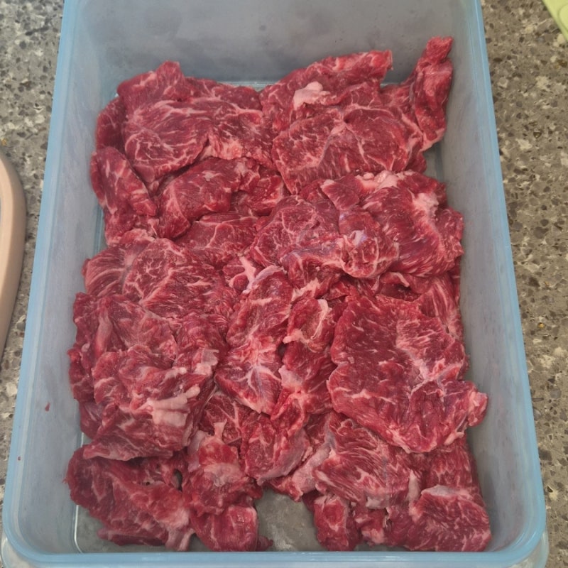 쫄깃함 폭발 아롱사태 1.2kg 손질 팁 &육회 육사시미 구이까지 육회, 육사시미 양념장 레시피
