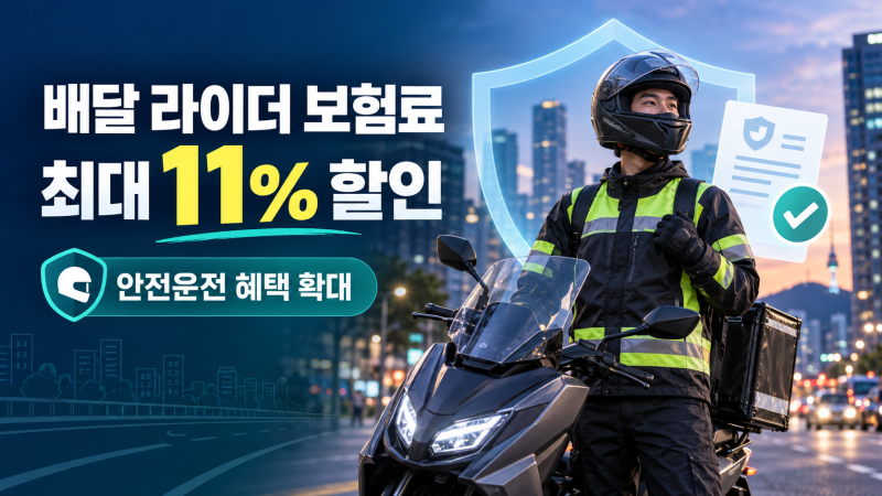 배달 라이더 보험료 최대 11% 할인, 적용 대상과 신청 방법 총정리