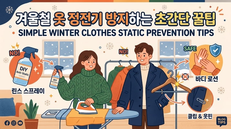 겨울철 니트와 코트 정전기 없애는 초간단 방지 꿀팁