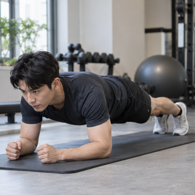 남자 코어 운동 플랭크, 변형 자세와 운동 효과 높이는 팁