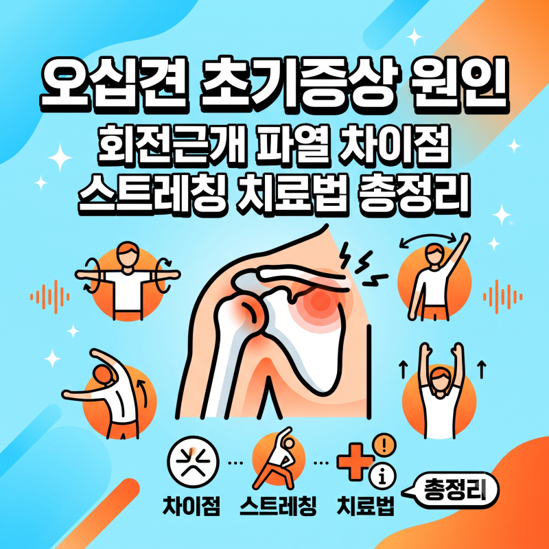 오십견 초기증상 원인 회전근개 파열 차이점 스트레칭 치료법 총정리