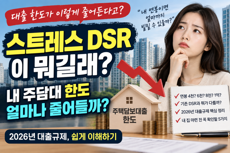스트레스 DSR이 뭐길래... 내 주담대 한도는 ? 2026년 하반기 대출규제 쉽게 이해하기 !