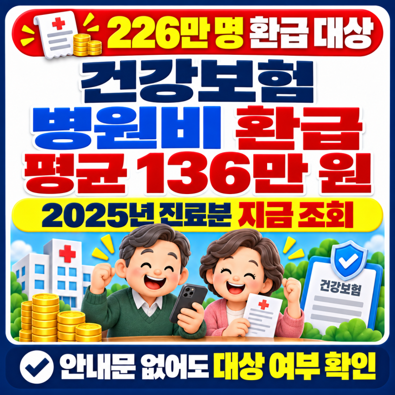 건강보험 본인부담상한액 초과금 환급, 226만 명에게 평균 136만 원 지급 중입니다