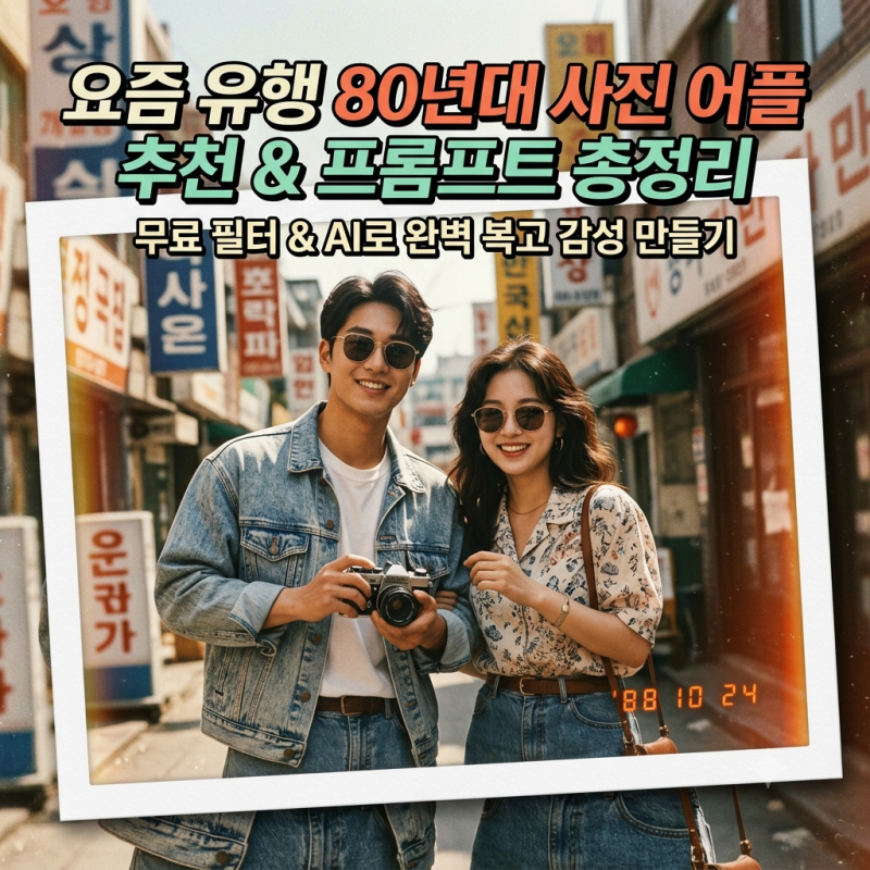 요즘 유행 80년대 사진 어플 추천 BEST 4 및 AI 레트로 사진 만들기 프롬프트 총정리