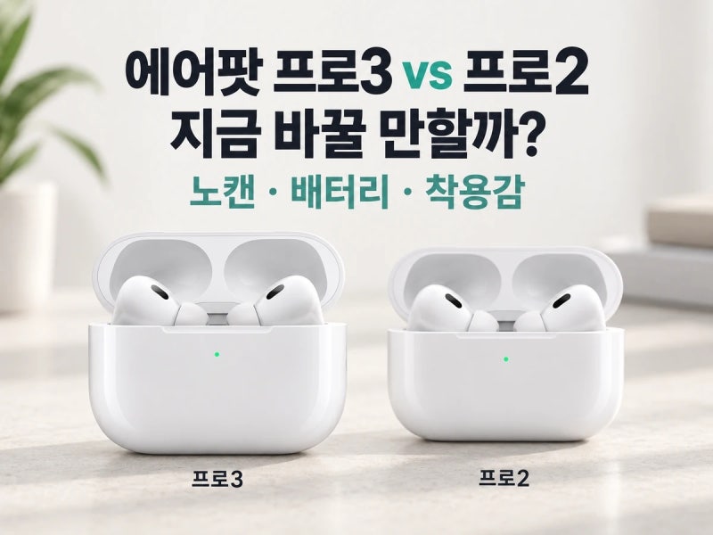 에어팟 프로3 vs 프로2｜노캔·배터리 차이, 지금 바꿀 만할까?