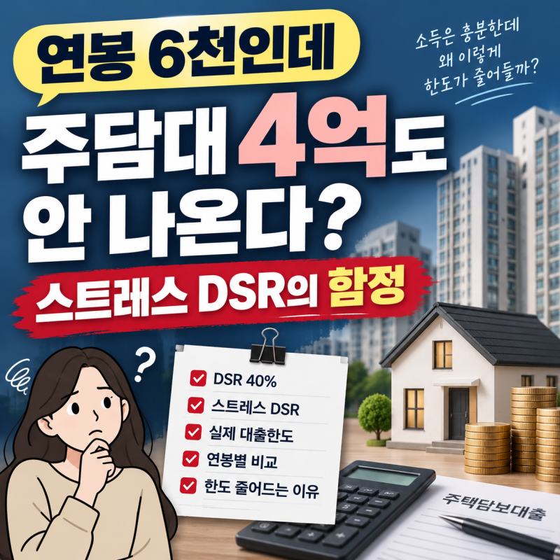 연봉 6천인데 주담대 4억도 안 나온다? 스트레스 DSR의 함정