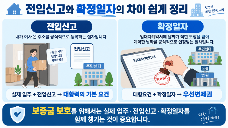 전입신고와 확정일자의 차이 쉽게 정리