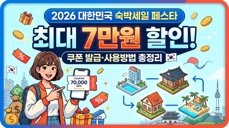 2026 대한민국 숙박세일 페스타 최대 7만원 할인｜쿠폰 발급·사용방법 총정리
