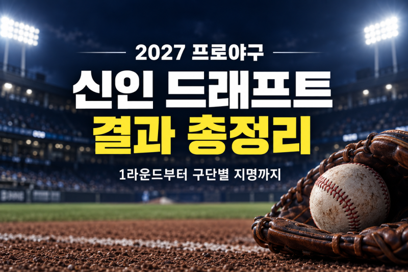 2027 프로야구 신인 드래프트 결과 총정리｜1라운드 순위·구단별 지명 명단