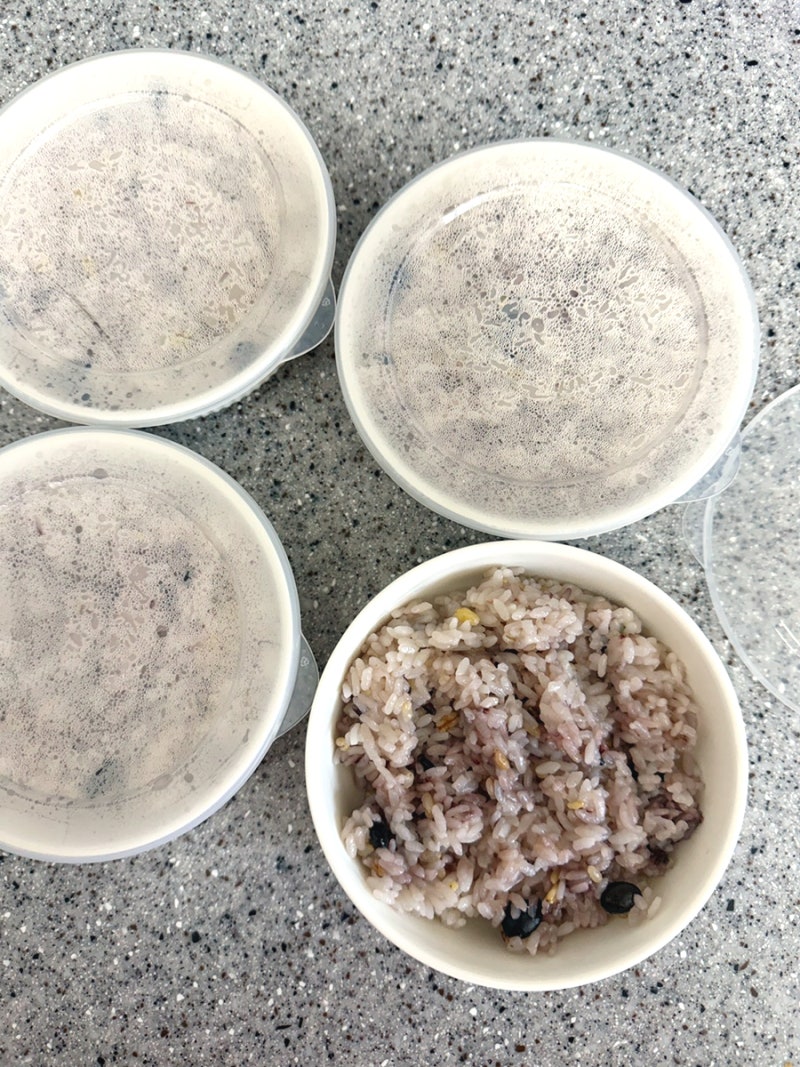 하루 식단 일기 다향훈제오리 롤로상추 젠도자기냉동밥용기 토마토파스타샌드위치
