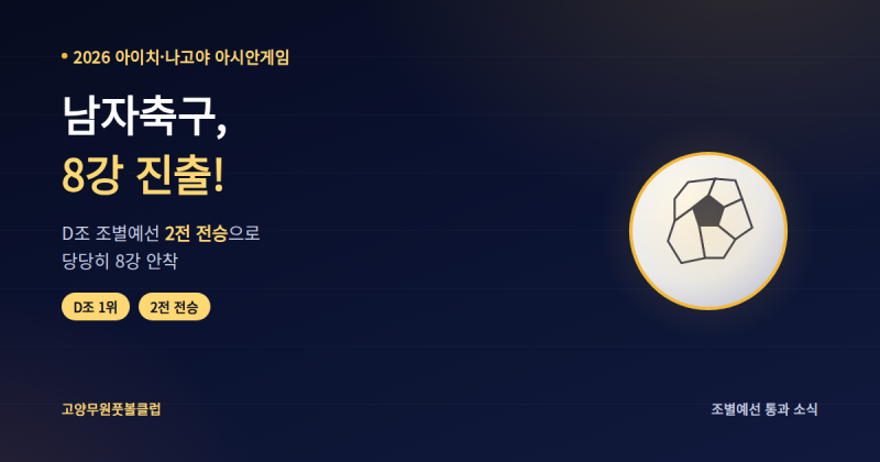 나고야 아시안게임 남자축구 8강, 한국은 베트남과 격돌