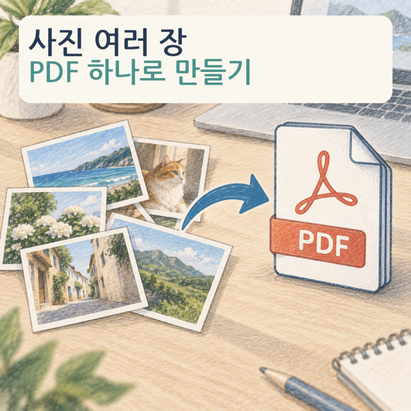 사진 여러 장 PDF 하나로 만들기, 윈도우에서 프로그램 없이 하는 방법