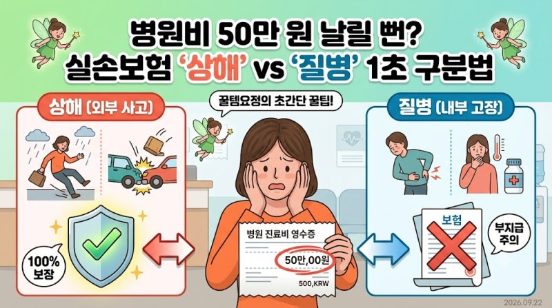 병원비 50만 원 날릴 뻔? 실손보험 '상해'와 '질병' 1초 만에 구분하는 법
