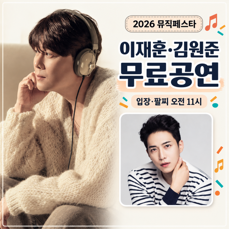 2026 뮤직페스타 이재훈·김원준, 무료공연 입장은 오전 11시