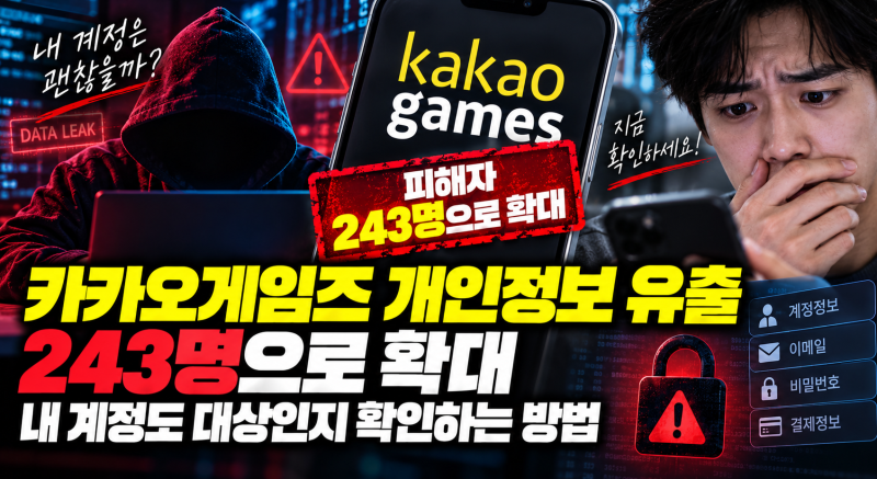 카카오게임즈 개인정보 유출 243명으로 확대, 내 계정도 대상인지 확인하는 방법