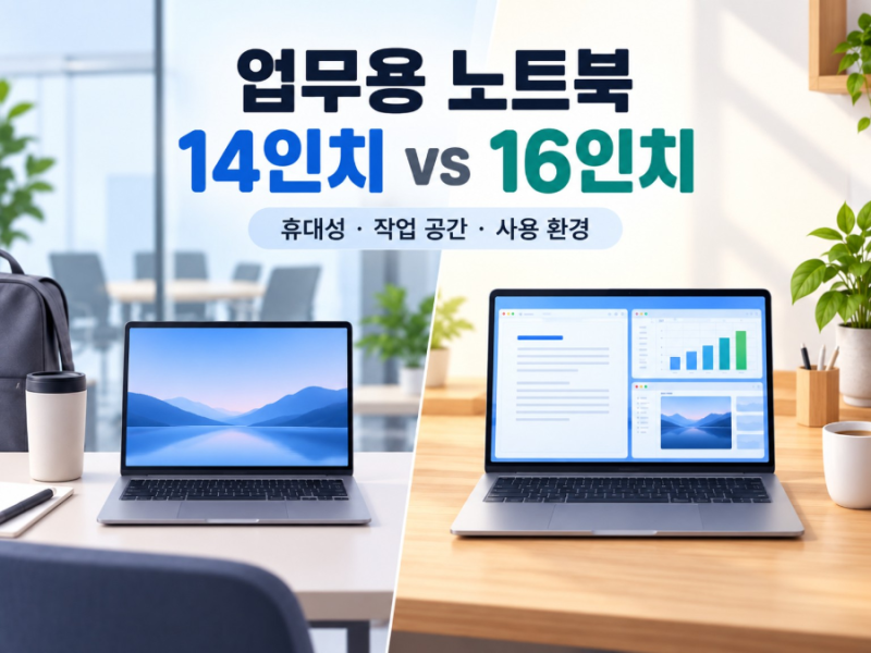 업무용 노트북 14인치 vs 16인치, 휴대성과 작업 공간 차이