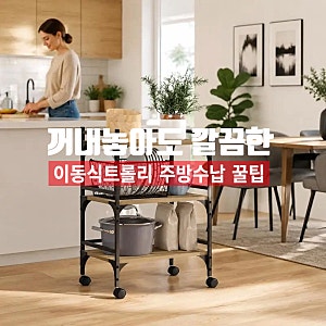 살림꾼의 이동식트롤리 활용한 주방 수납 정리 정돈 팁!