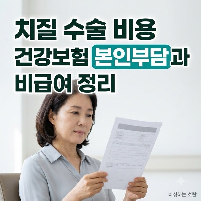 치질 수술 비용, 건강보험 본인부담과 비급여 정리