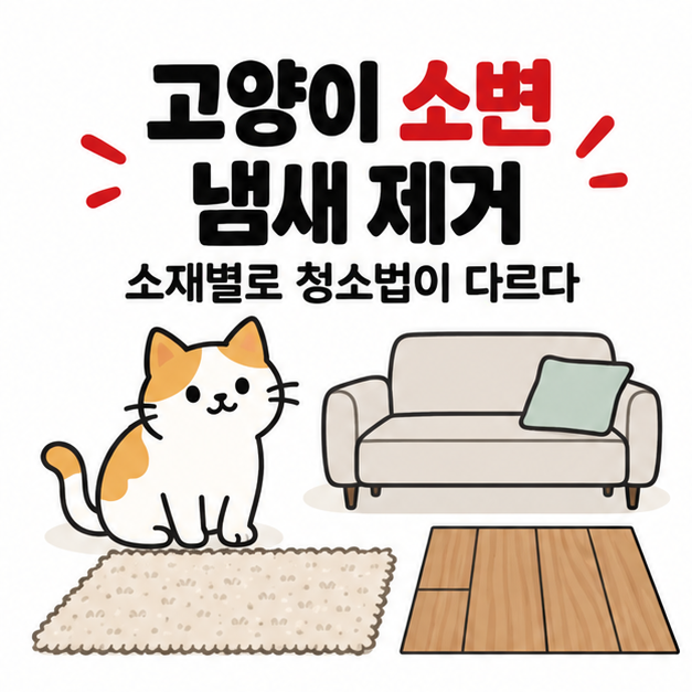 고양이 소변 냄새 제거 방법, 소파, 카펫, 마루 타일은 이렇게