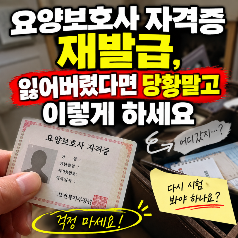 요양보호사 자격증 재발급, 잃어버렸다면 당황말고 이렇게 하세요