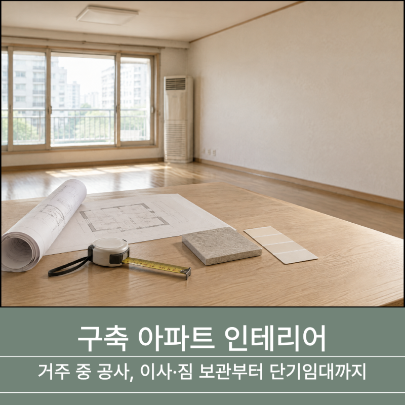 구축 아파트 인테리어: 거주 중 공사, 이사·짐 보관부터 단기임대까지