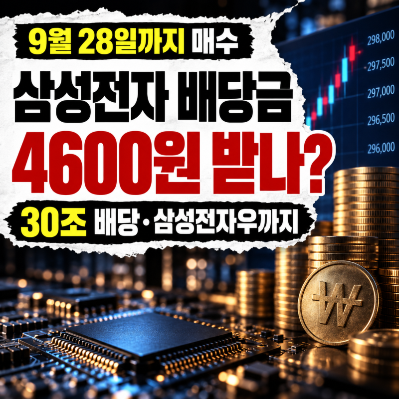 삼성전자 배당금 2026, 3분기 4600원? 배당 기준일·삼성전자우까지 총정리