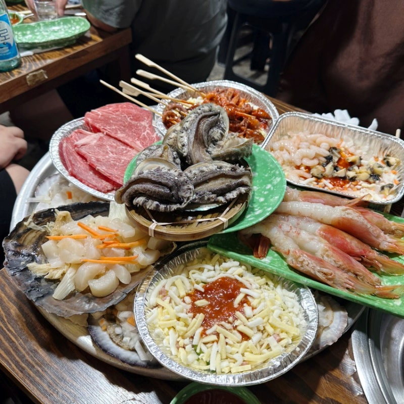 부산 현지인 추천 암남공원 조개구이 숙이네조개구이 15만원 한상 후기