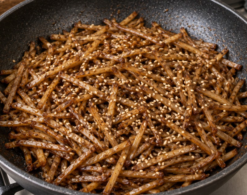 물 한 방울 쓰지 않아도 맛있는 선재스님 우엉조림 비법