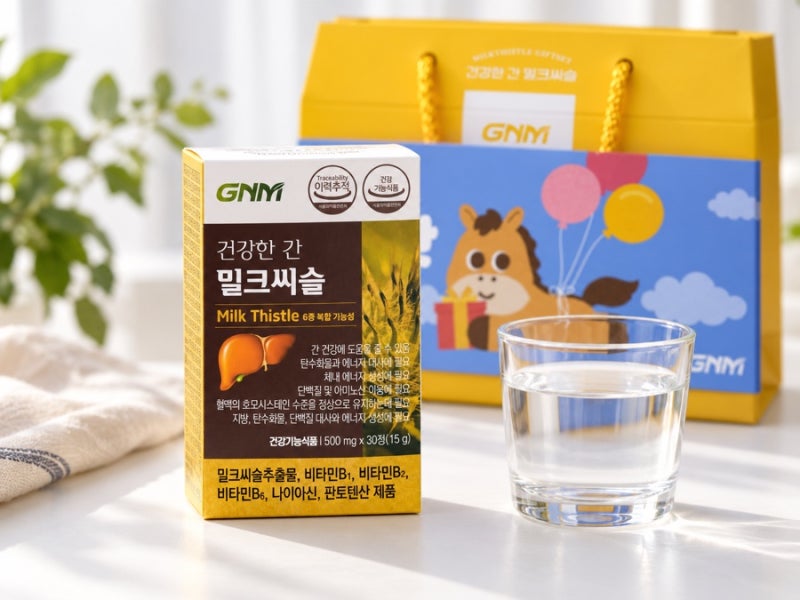 GNM 건강한 간 밀크씨슬 4개월분, 실리마린 130mg부터 비타민B군 영양성분까지
