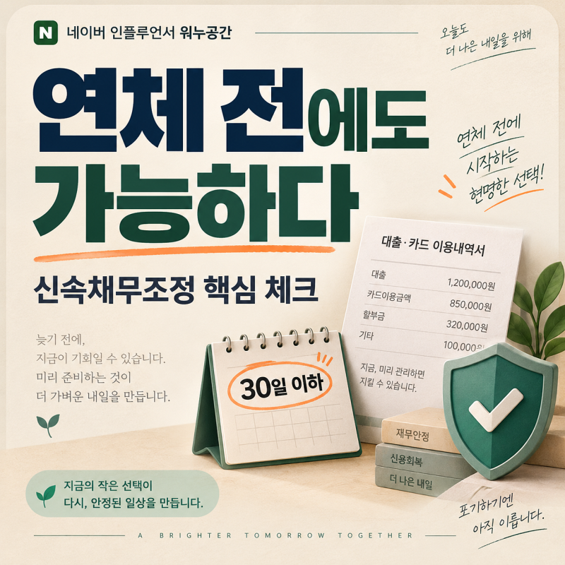 신속채무조정 신청자격 봤더니, 연체 전에도 가능한 조건이 따로 있었다