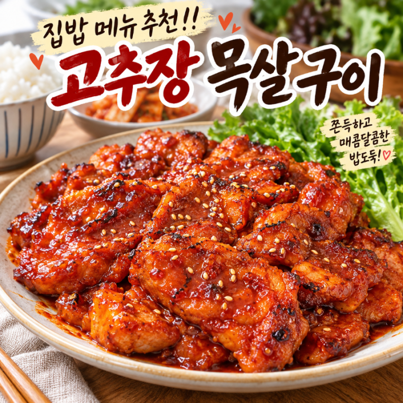 집밥메뉴추천 한돈 고추장 목살 구이 제육볶음 양념 황금레시피