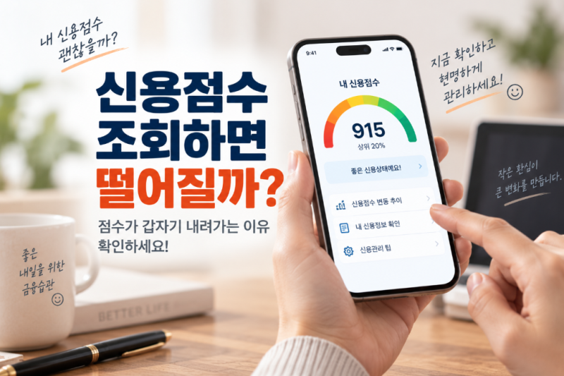 신용점수 조회하면 떨어질까?｜점수가 갑자기 내려가는 이유 확인하세요