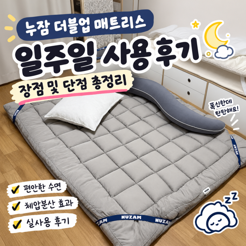 누잠 더블업 매트리스 일주일 사용 후기, 장점 및 단점 총정리