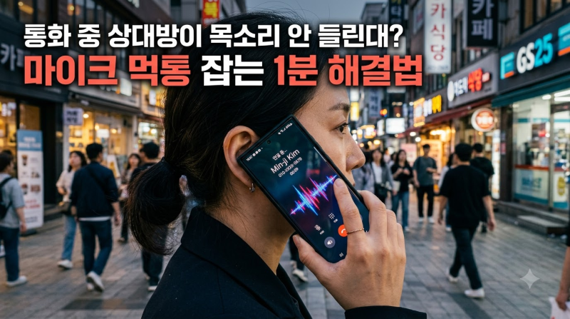 "왜 내 목소리만 안 들린대?" 스마트폰 통화 중 상대방이 안 들림·마이크 먹통 1분 해결법: 통....