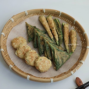 모듬전 깻잎전 레시피 고추전 만들기 동그랑땡반죽 활용