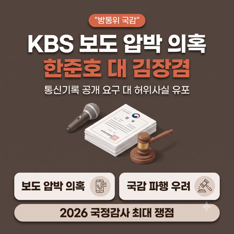 KBS 보도 압박 의혹 공방, 한준호 "통신기록 공개" vs 김장겸 "허위사실 유포" 격돌