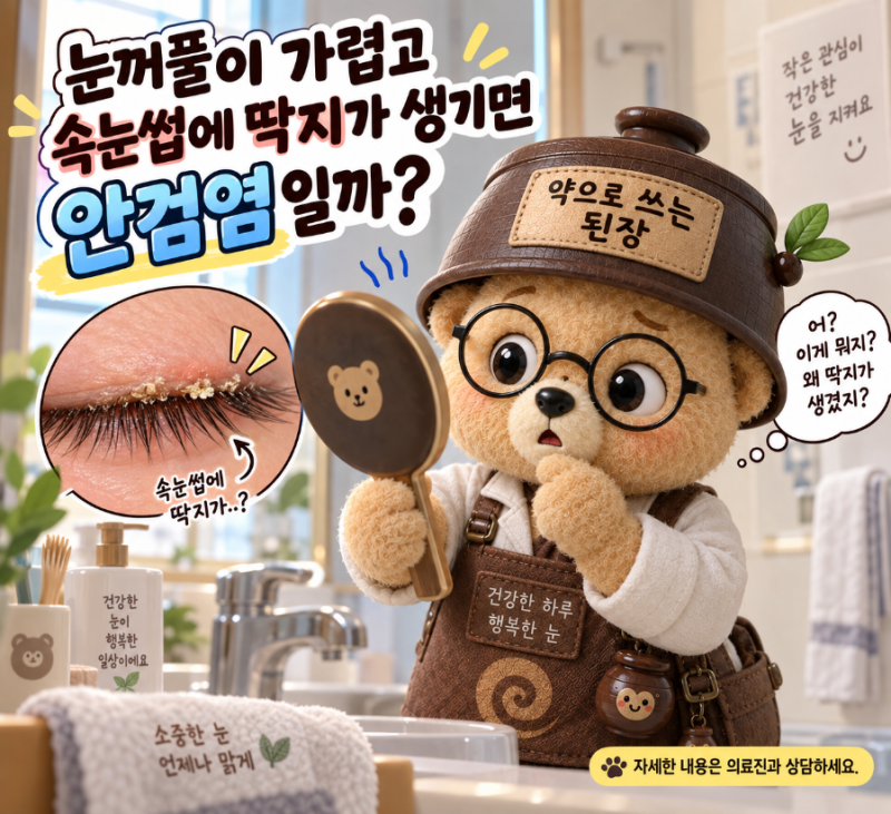 눈꺼풀이 가렵고 속눈썹에 딱지가 생기면 안검염일까?