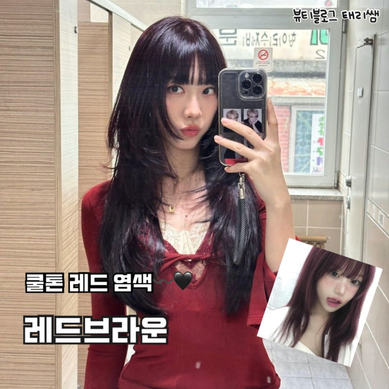 쿨톤도 레드 염색 성공할 수 있다! 붉은기 촌스럽지 않은 ‘쿨톤 레드브라운’ 염색 추천 (여....