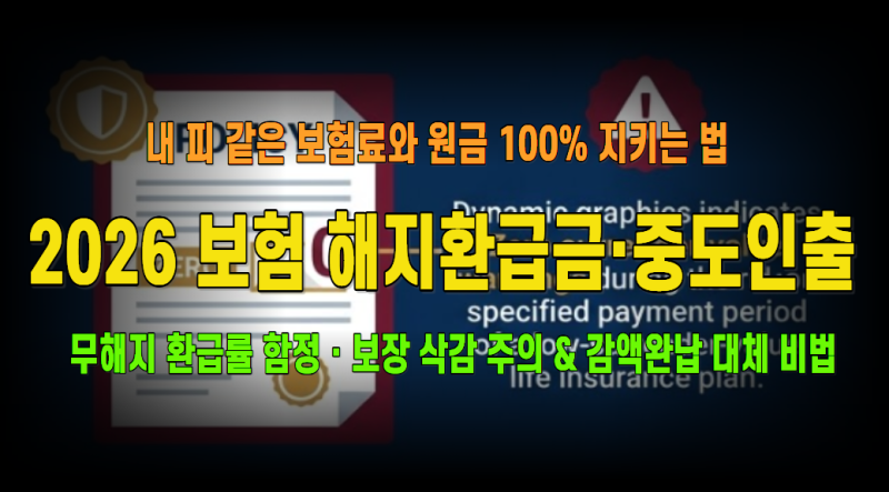 2026 보험 상품 해지환급금·중도인출 주의점 총정리: 무해지·저해지 환급률 함정부터 사업비....