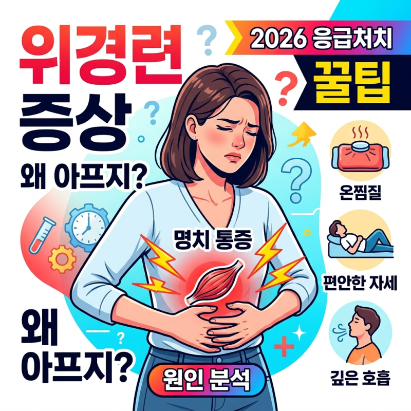 위경련 증상 명치 통증 원인과 2026 응급처치 꿀팁